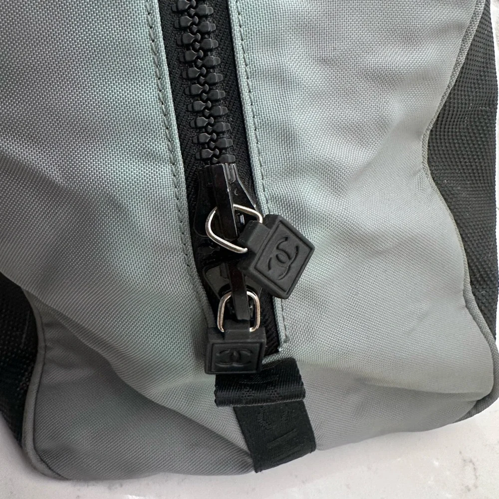 CHANEL Vintage Sportline Gym Bag in Black & Gray